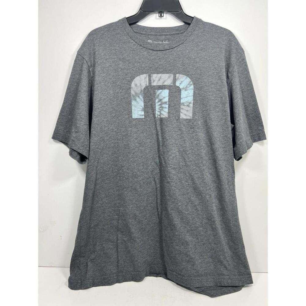 Travis Mathew  Tshirt Men Sz XL Gray Tye Dye Logo Golf Graphic